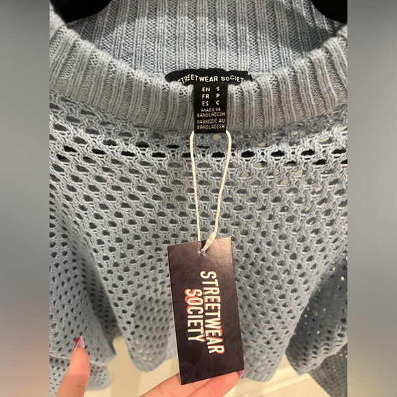 BABY BLUE crochet knit top - Picture 5 of 5